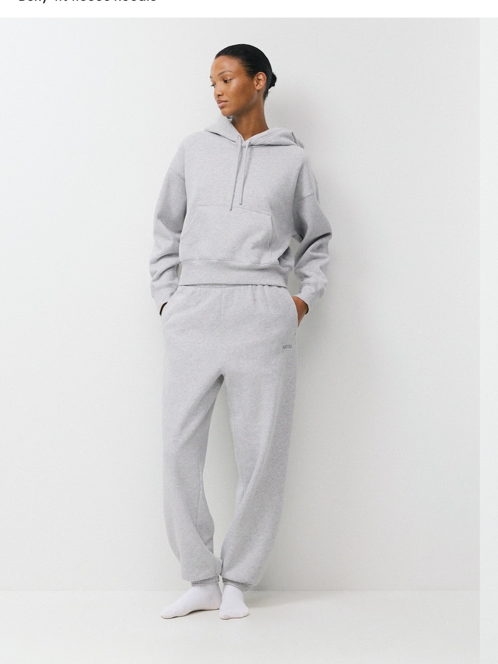 TNA Heather Gray Track Pants & Hoodie Set